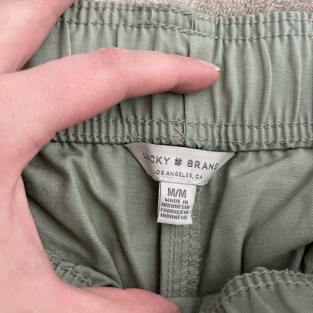 Lucky Brand Green Linen-Feel Cargo Pants